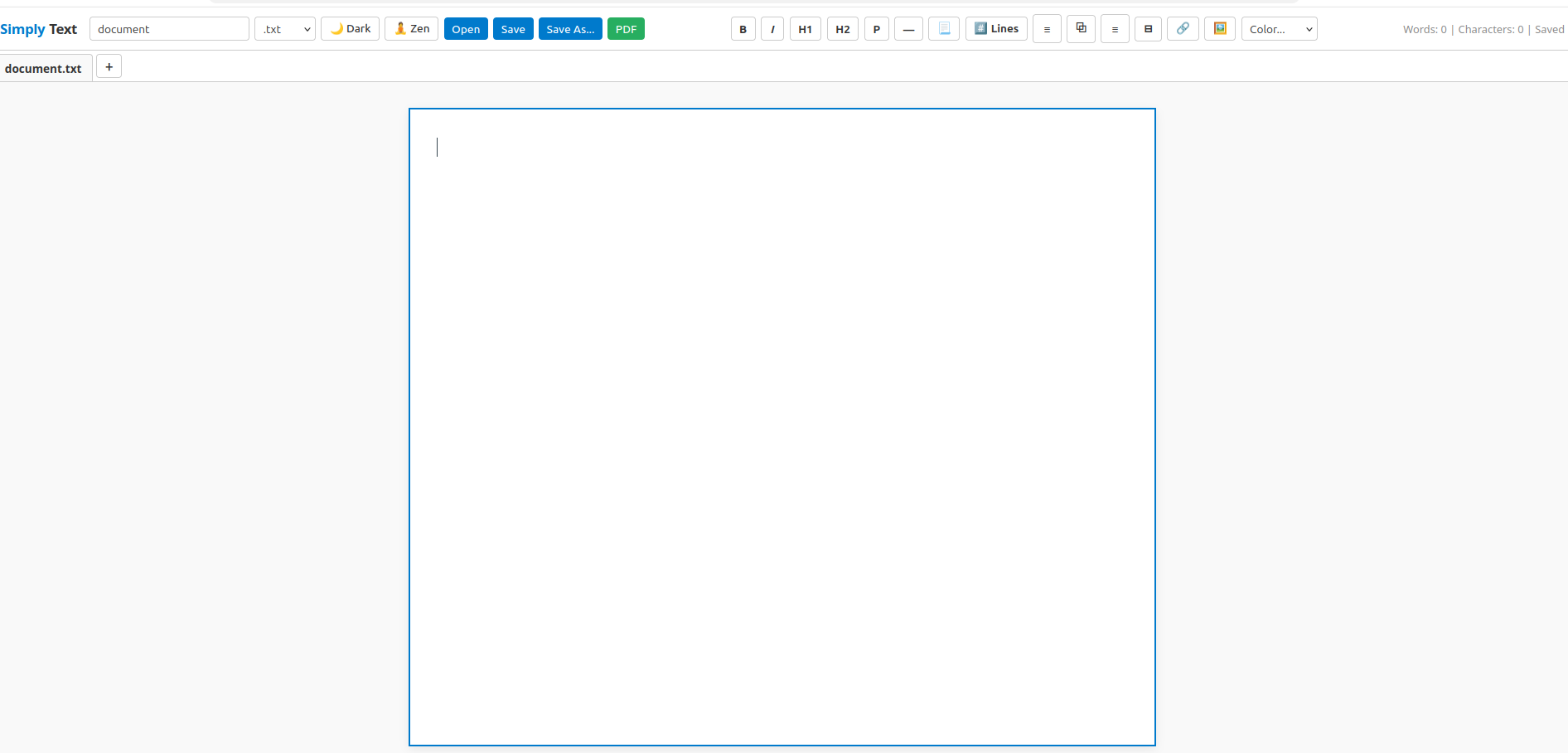 Image of the Simply Text Application